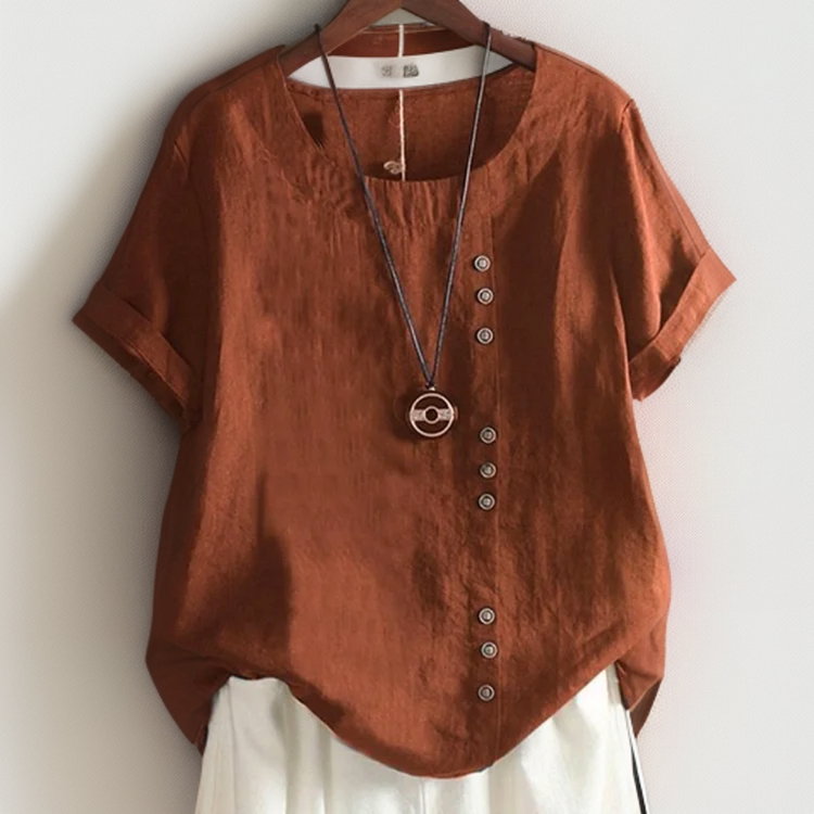 Isla Chic Button-Detail Tee