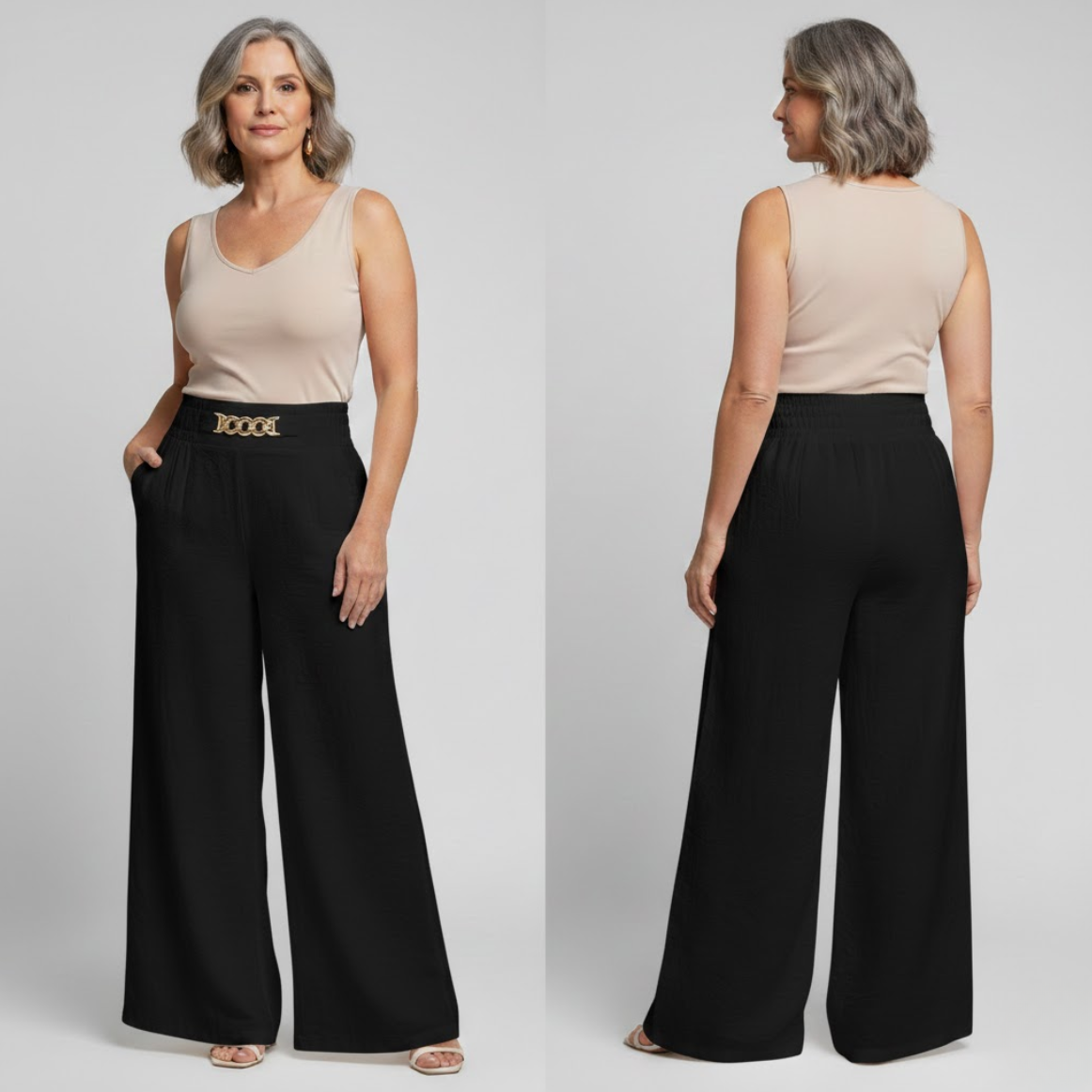 Évelyne Sculpting High-Waisted Wide-Leg Pants
