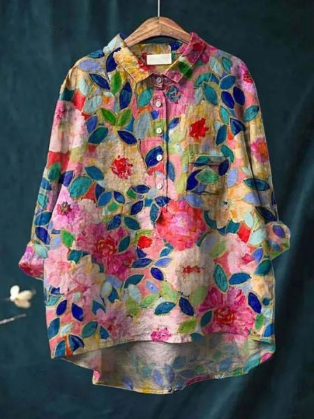 Lila Elegant Floral Blouse