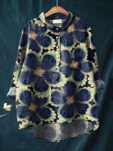 Lila Elegant Floral Blouse