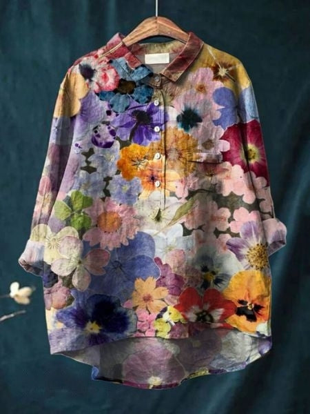 Lila Elegant Floral Blouse