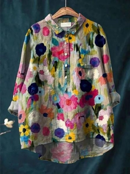 Lila Elegant Floral Blouse