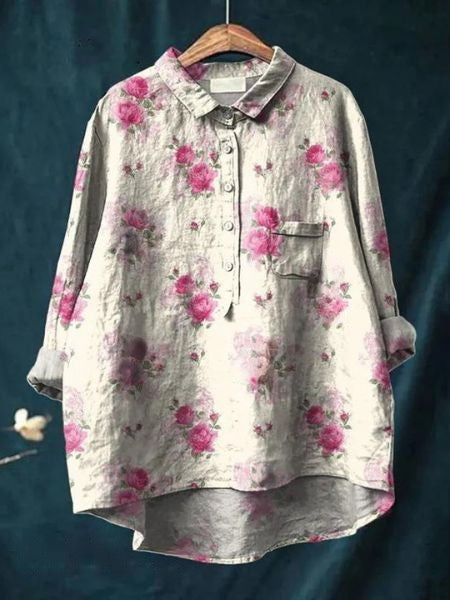 Lila Elegant Floral Blouse