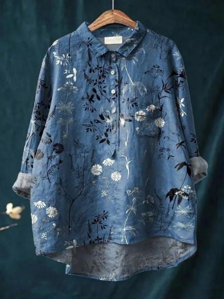 Lila Elegant Floral Blouse