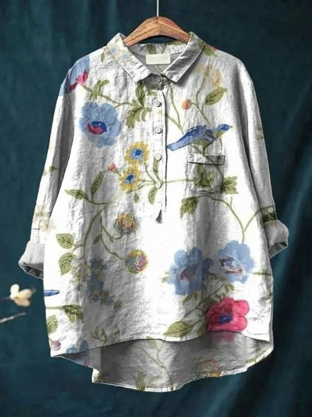 Lila Elegant Floral Blouse