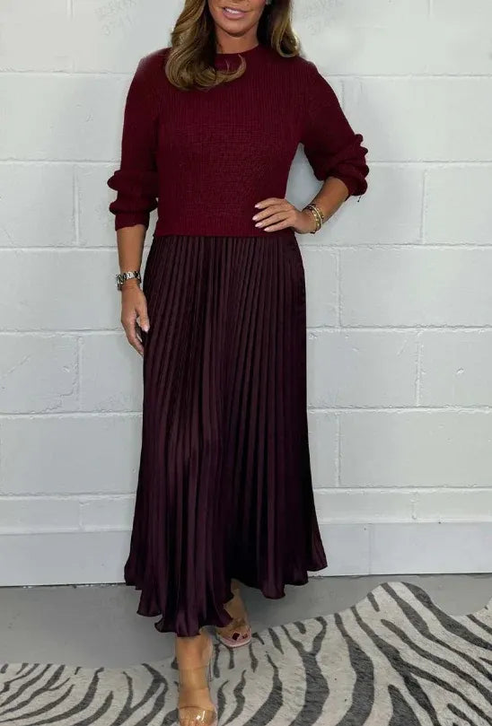 Claudia Elegant Pleated Dress
