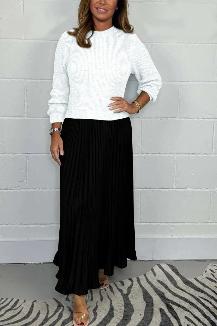 Claudia Elegant Pleated Dress