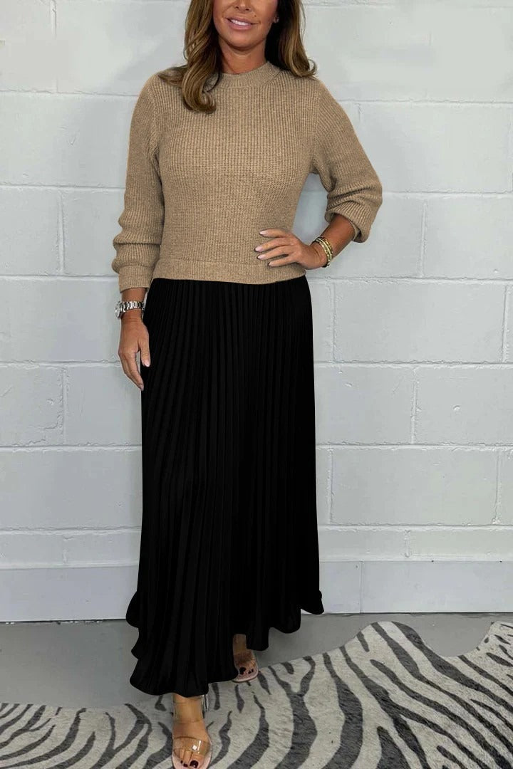 Claudia Elegant Pleated Dress