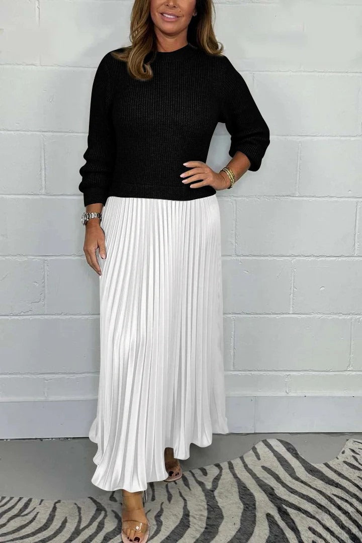 Claudia Elegant Pleated Dress