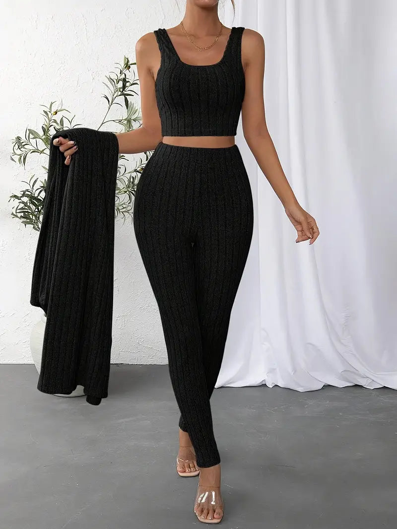 Solène Chic Ribbed Set