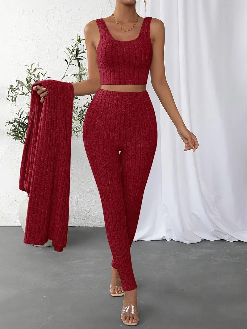 Solène Chic Ribbed Set