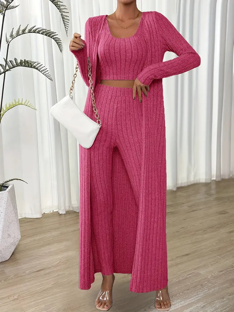 Solène Chic Ribbed Set