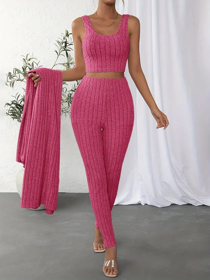 Solène Chic Ribbed Set
