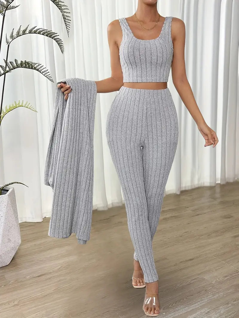 Solène Chic Ribbed Set