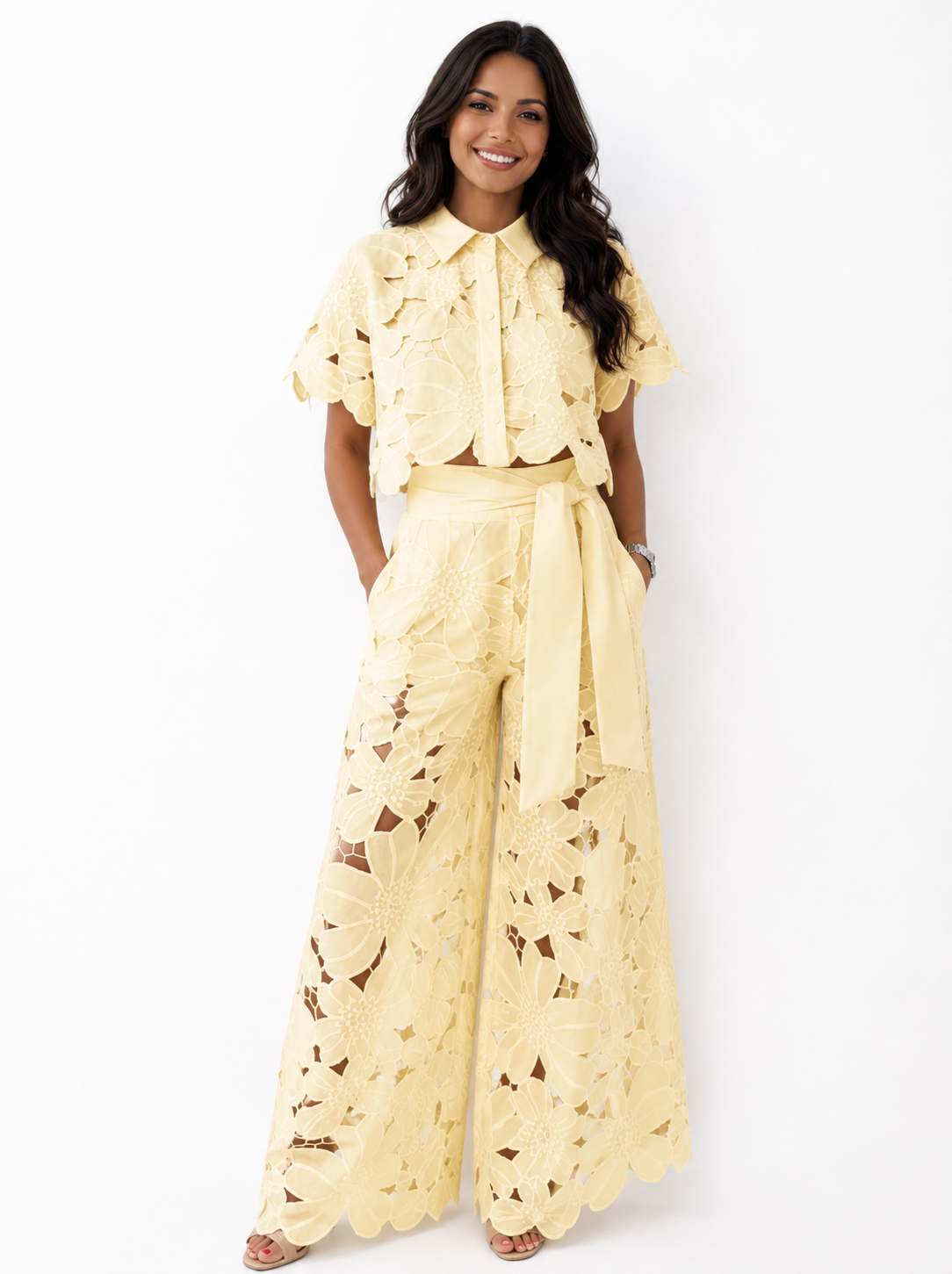 Isabela Two-Piece Broderie Anglaise Set