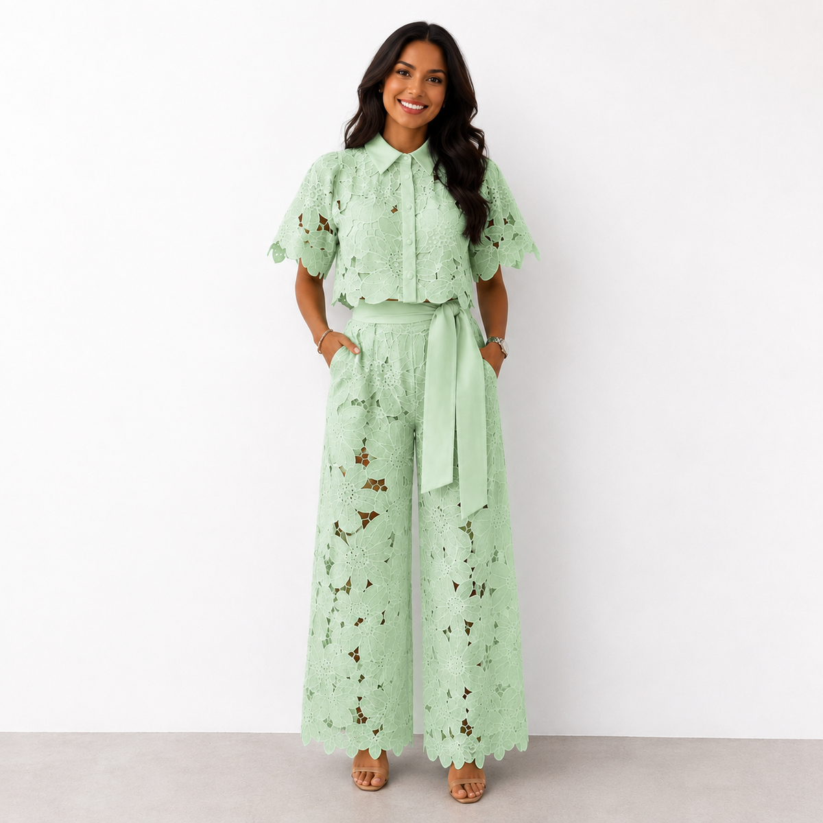 Isabela Two-Piece Broderie Anglaise Set