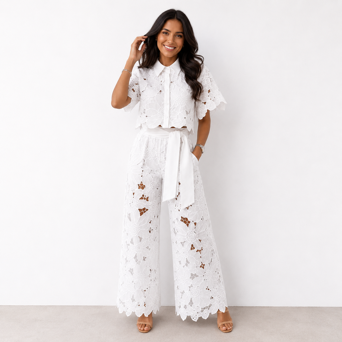 Isabela Two-Piece Broderie Anglaise Set