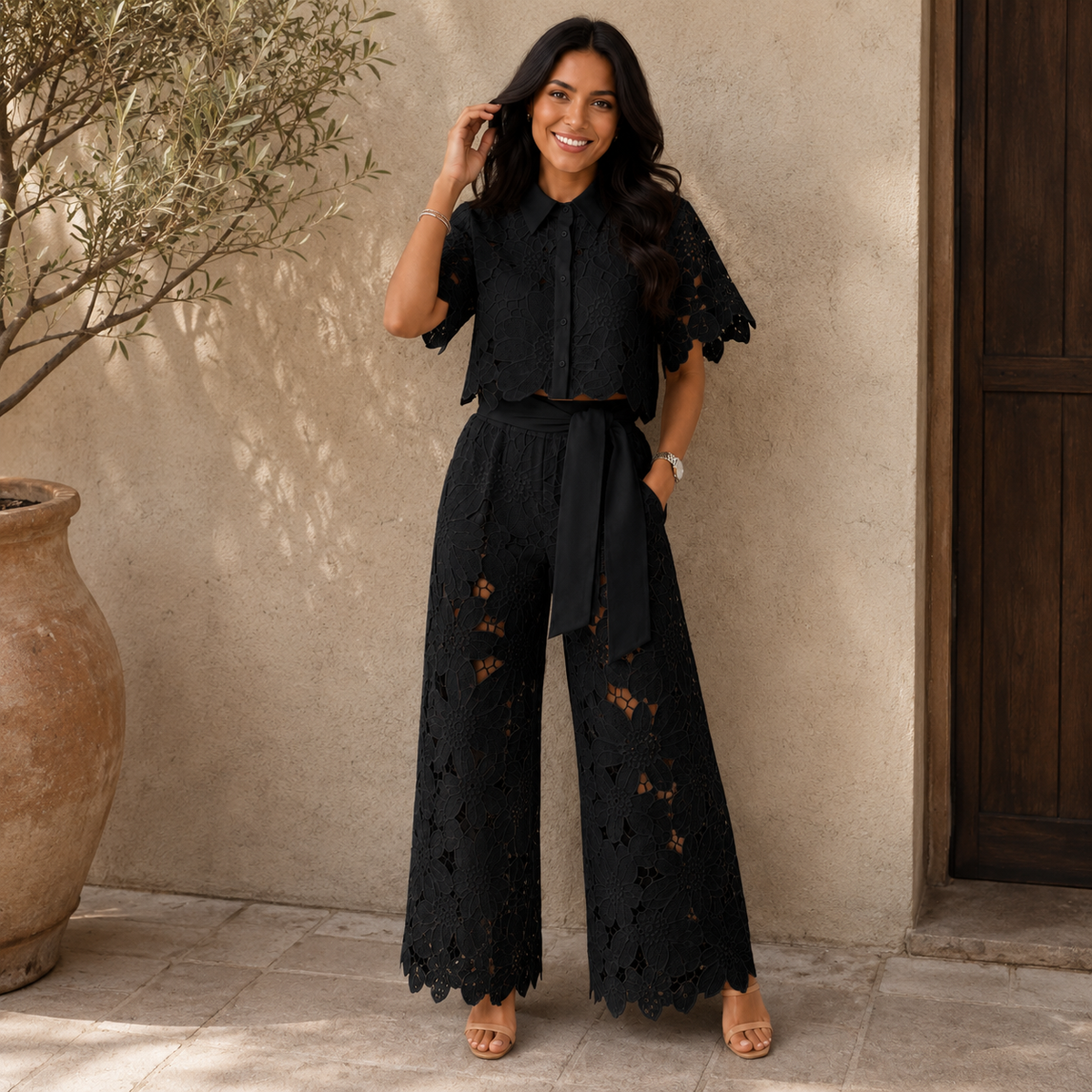 Isabela Two-Piece Broderie Anglaise Set