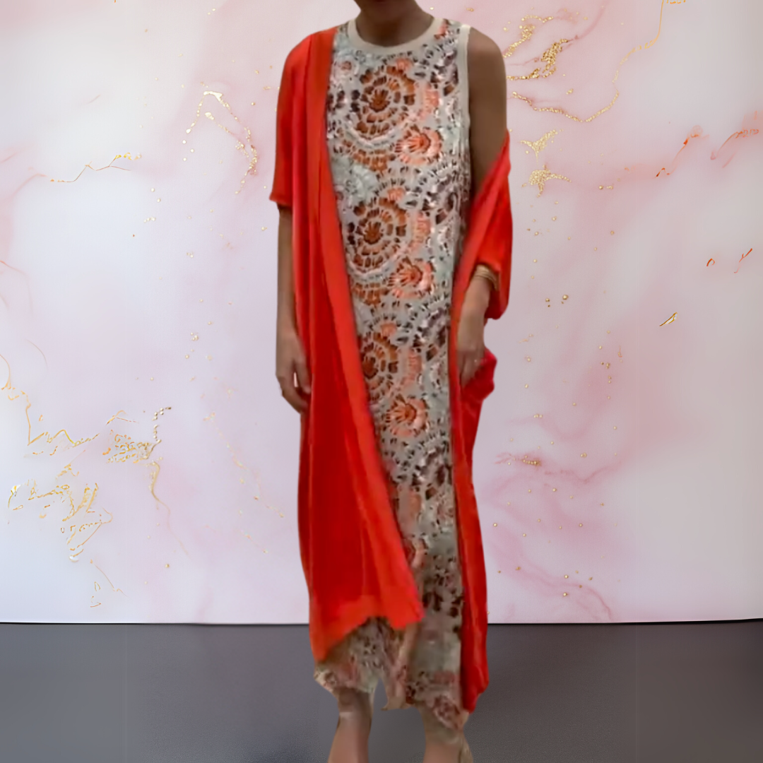 Melanie Elegant Maxi Dress with Cardigan