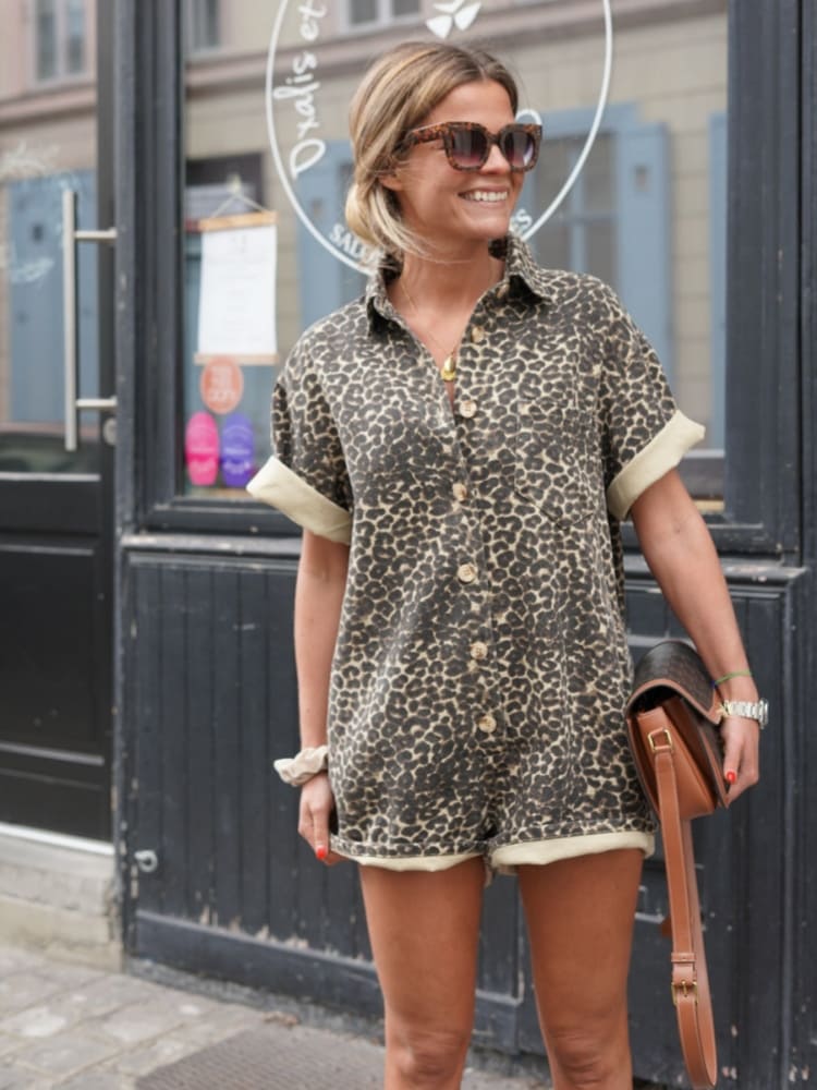 Nikki Casual Leopard Print Jumpsuit
