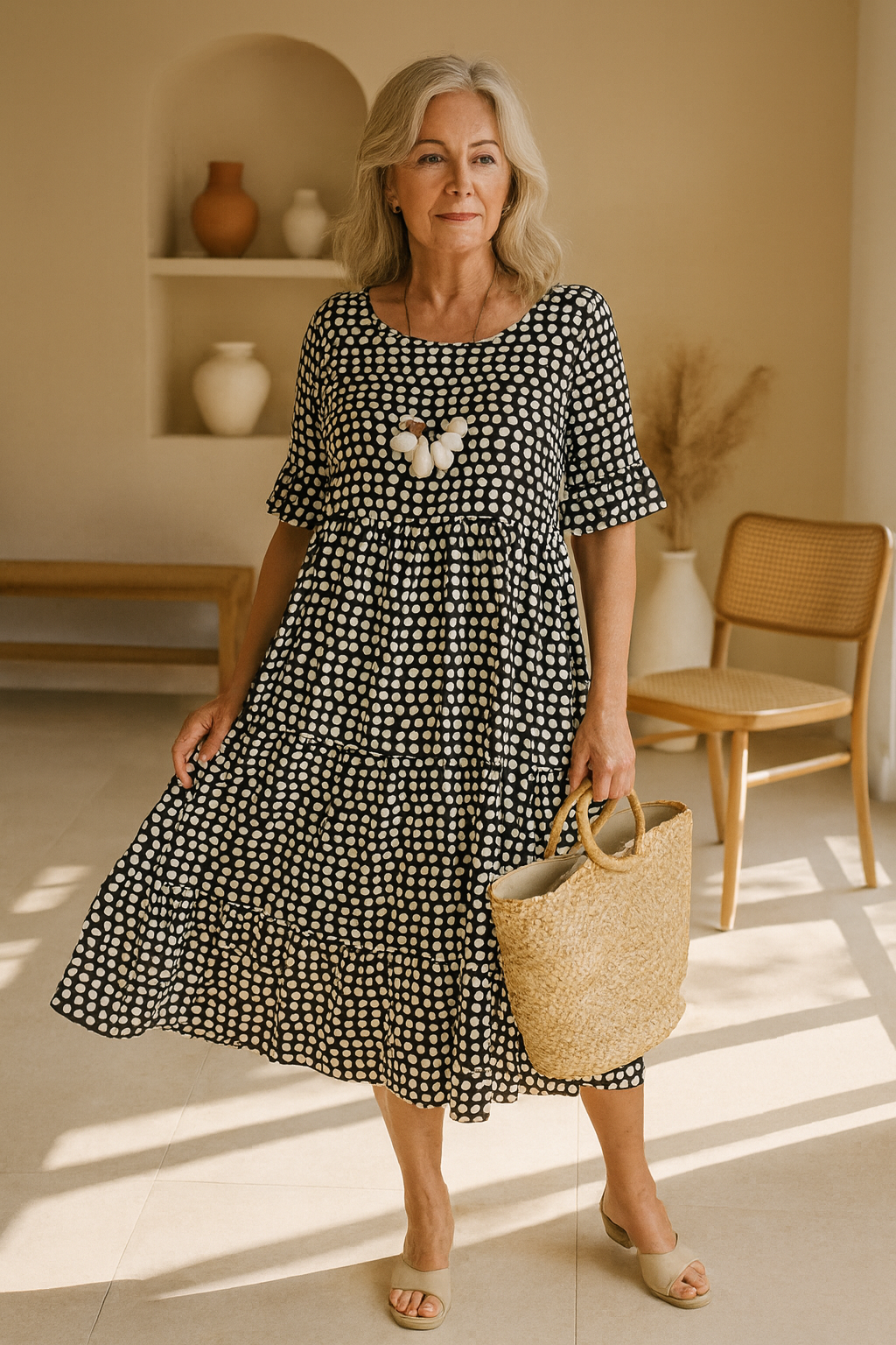 Noémie Elegant Flowy Midi Dress