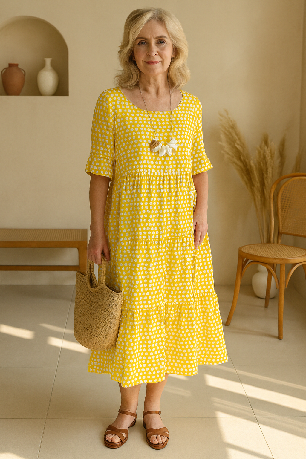 Noémie Elegant Flowy Midi Dress