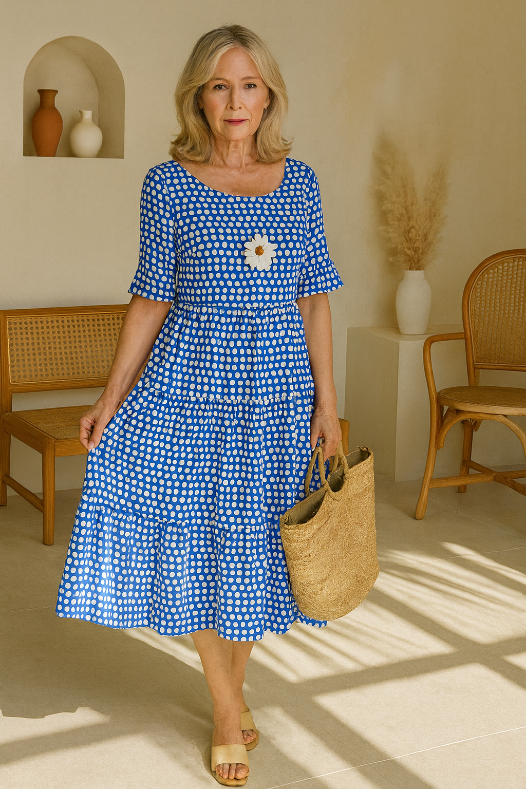 Noémie Elegant Flowy Midi Dress