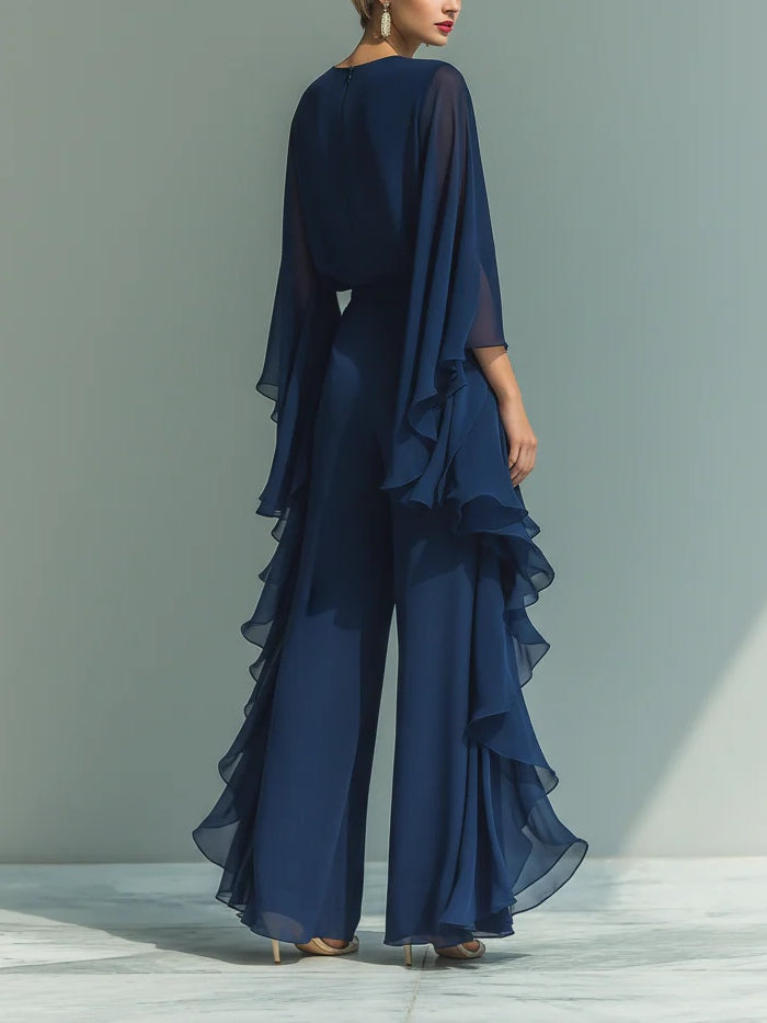 Aurora Elegant Ruffled Chiffon Set