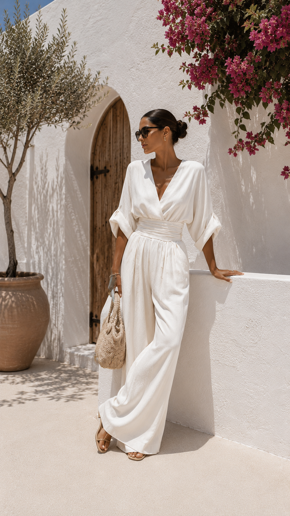 Valeria Long V-Neck Chiffon Dress