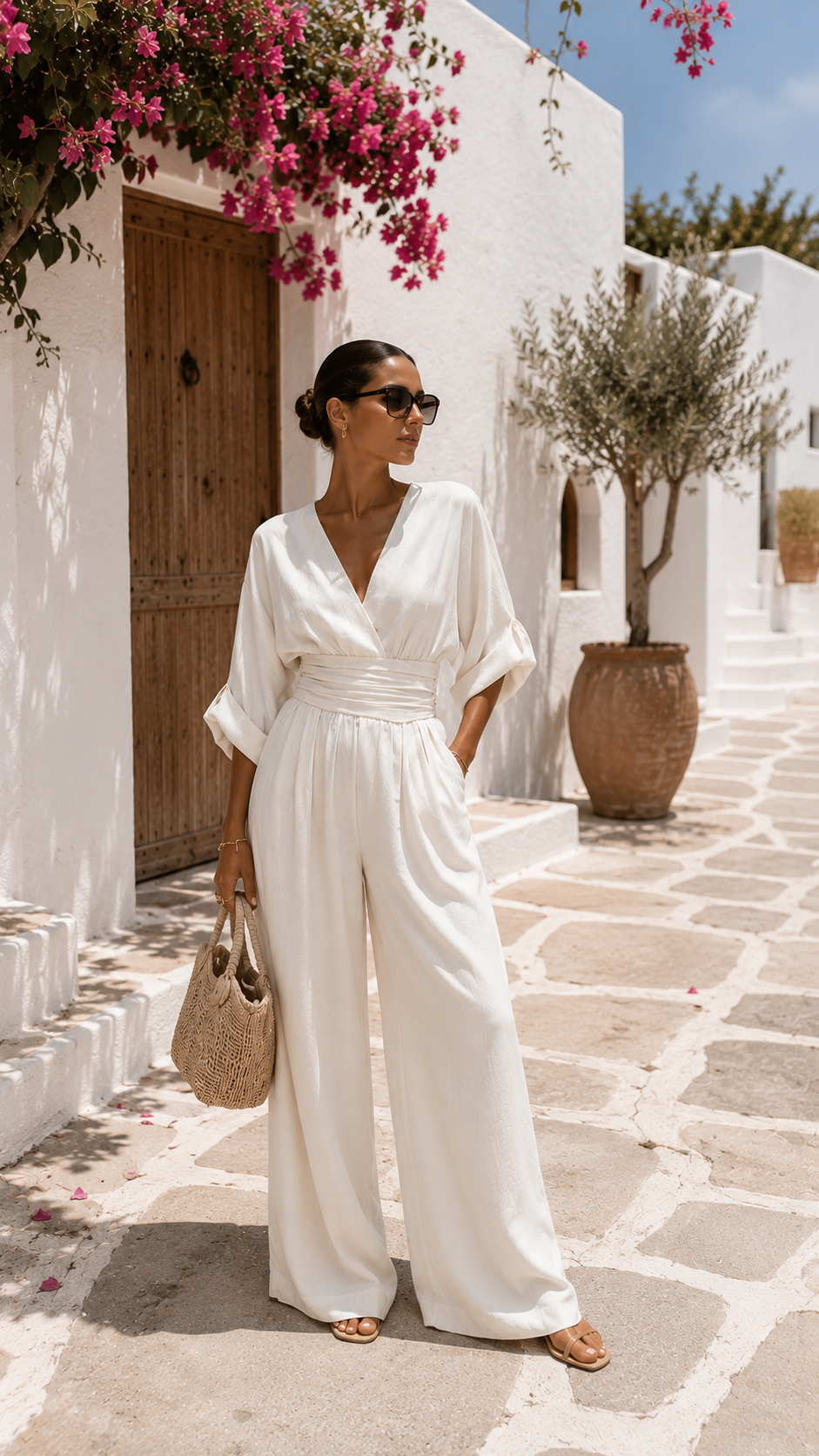 Valeria Long V-Neck Chiffon Dress