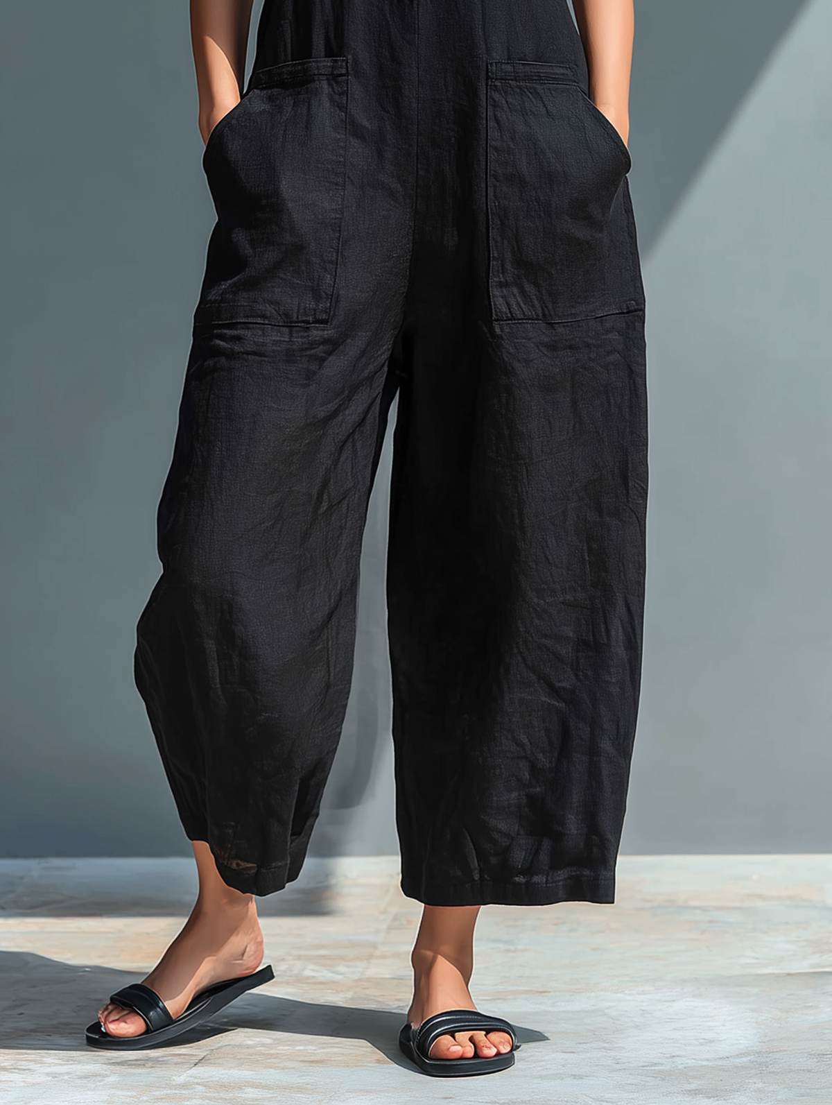 Claire Elegant Sleeveless Linen Jumpsuit