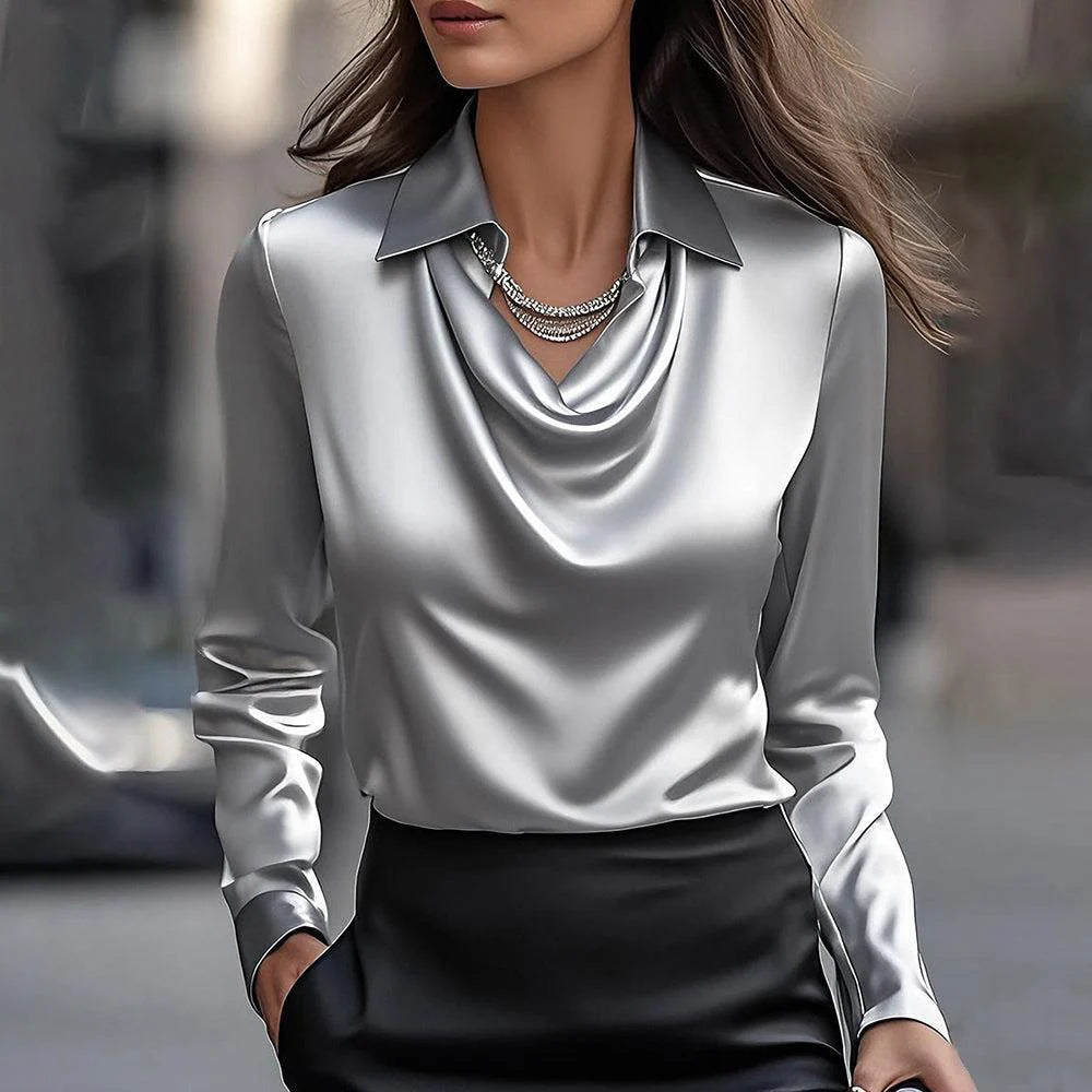 Emma Elegant Satin Sheen Blouse