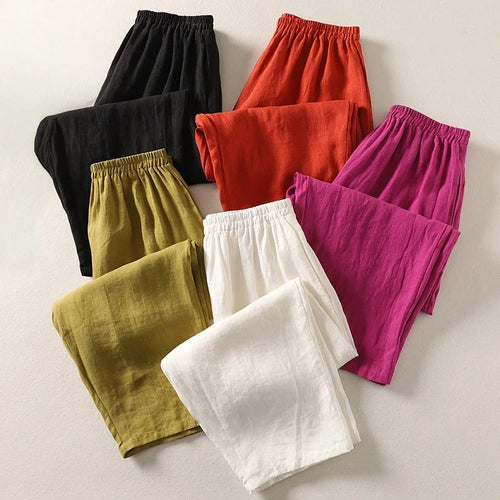 Amalia Flowy Cotton & Linen Pants