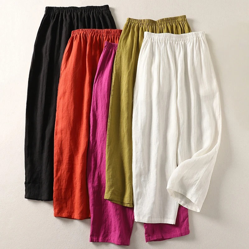 Amalia Flowy Cotton & Linen Pants