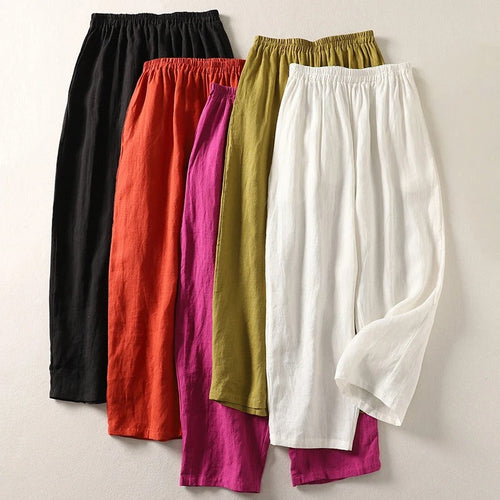 Amalia Flowy Cotton & Linen Pants