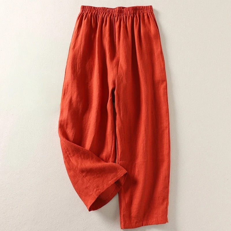 Amalia Flowy Cotton & Linen Pants