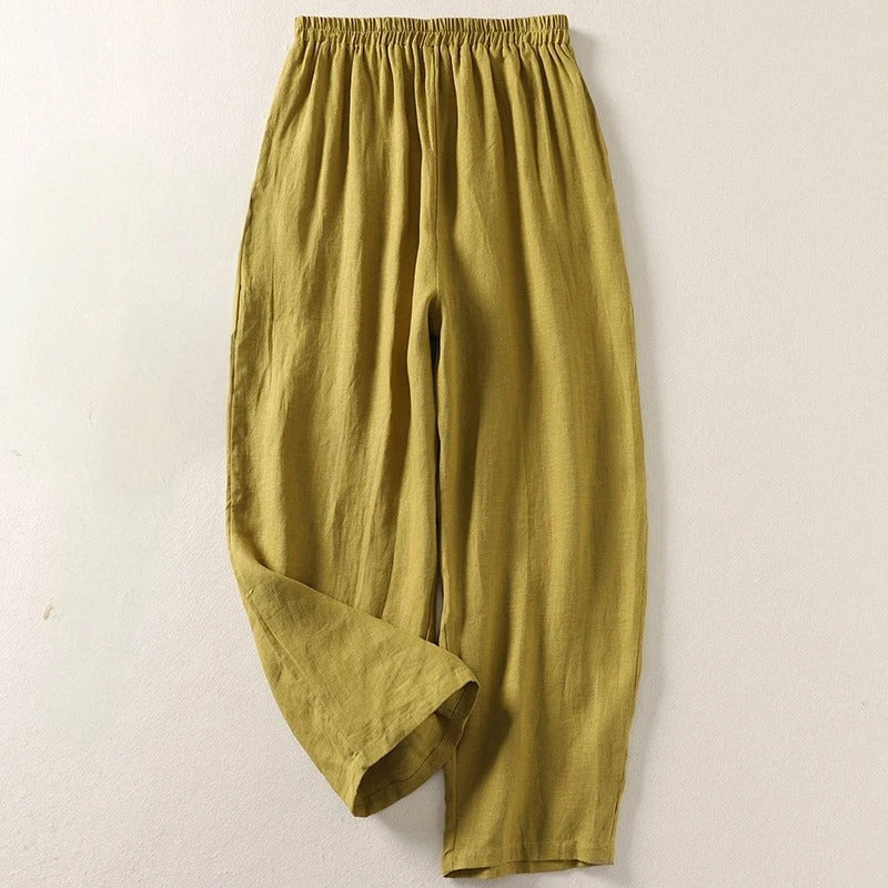 Amalia Flowy Cotton & Linen Pants