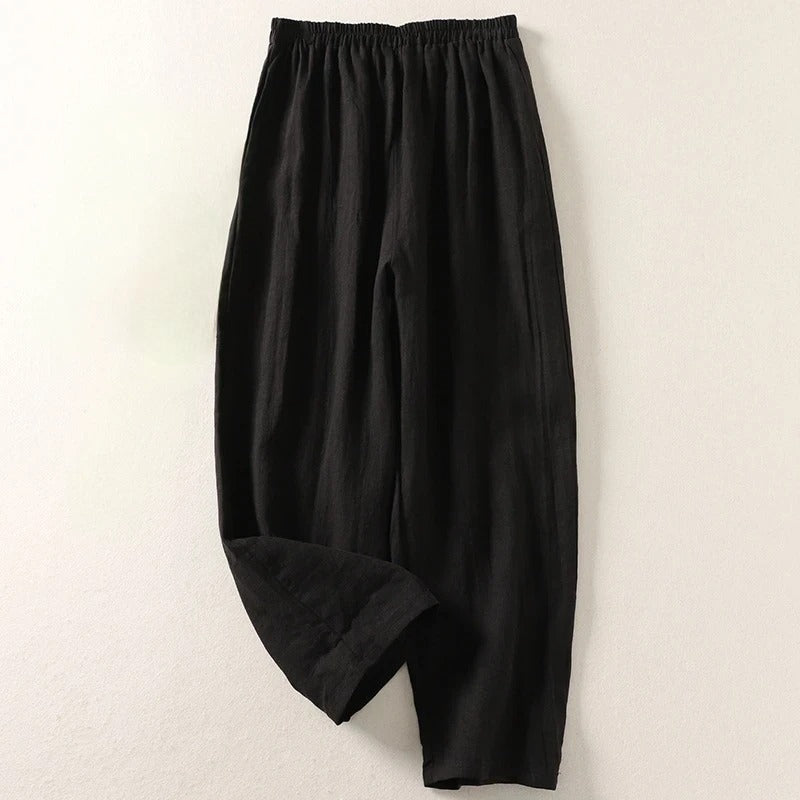 Amalia Flowy Cotton & Linen Pants