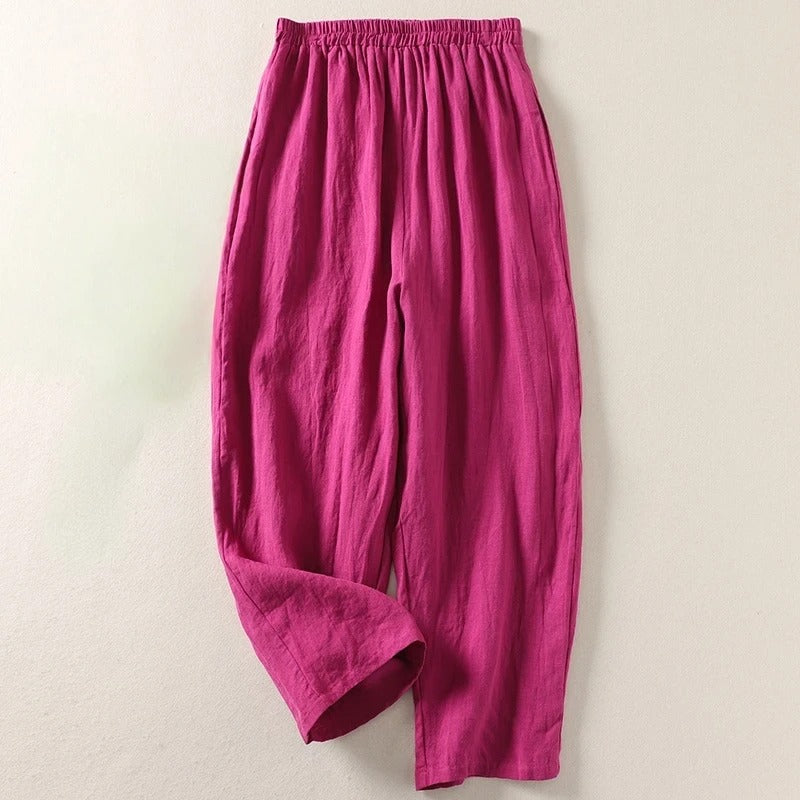 Amalia Flowy Cotton & Linen Pants