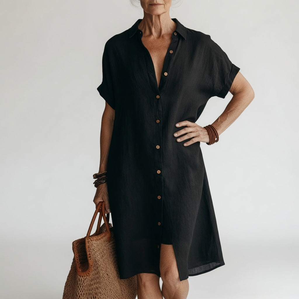 Timéa Breathable Midi Shirt Dress