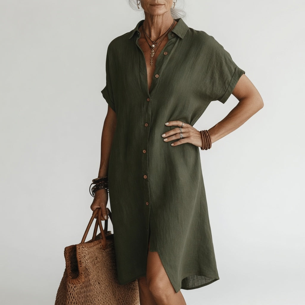 Timéa Breathable Midi Shirt Dress