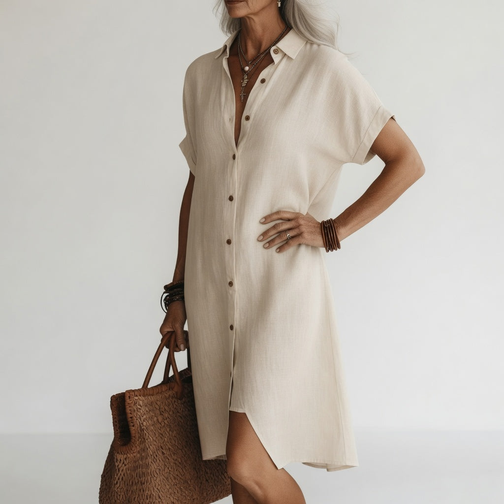 Timéa Breathable Midi Shirt Dress