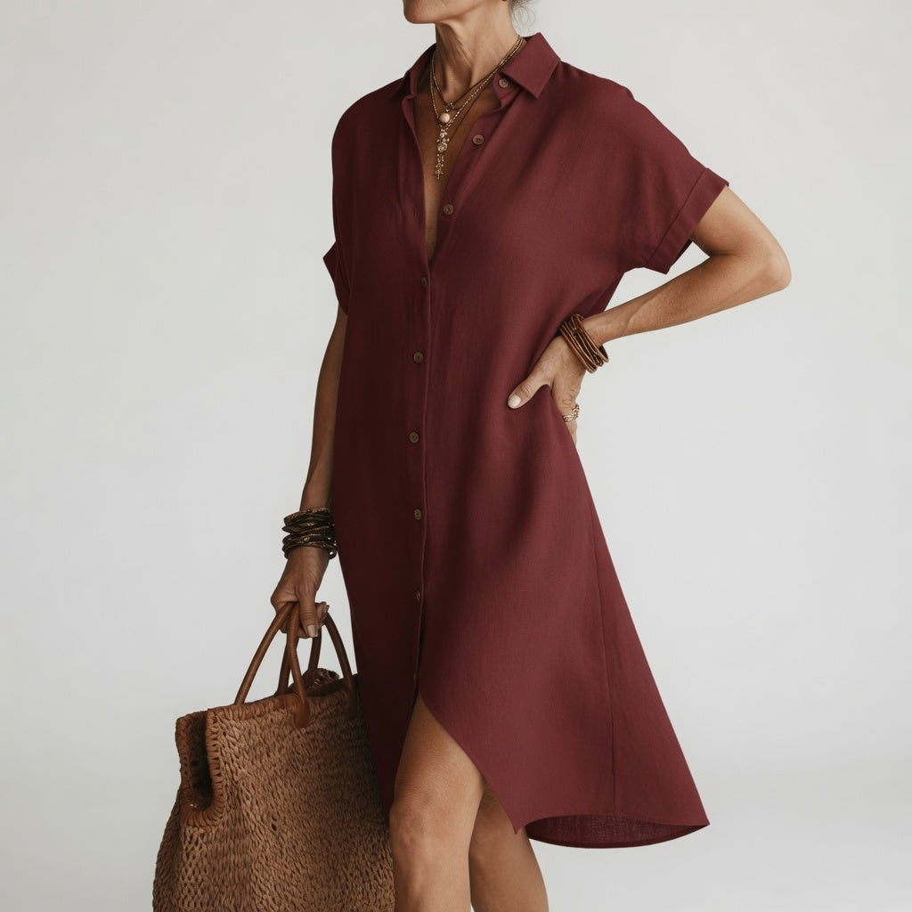 Timéa Breathable Midi Shirt Dress