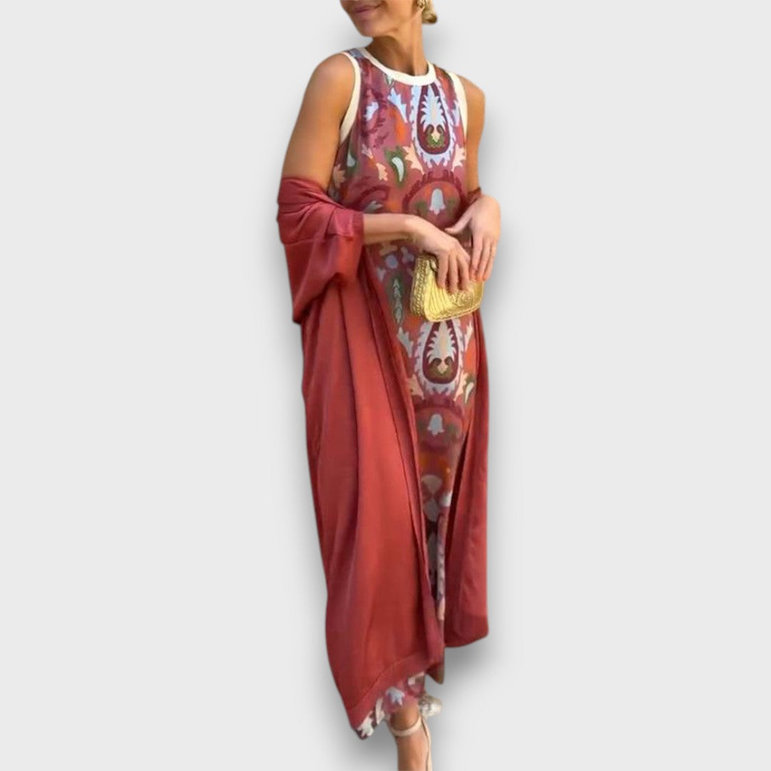 Selviane Maxi Dress with Cardigan