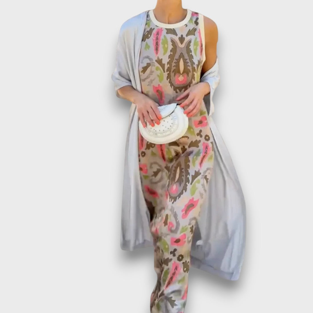 Selviane Maxi Dress with Cardigan