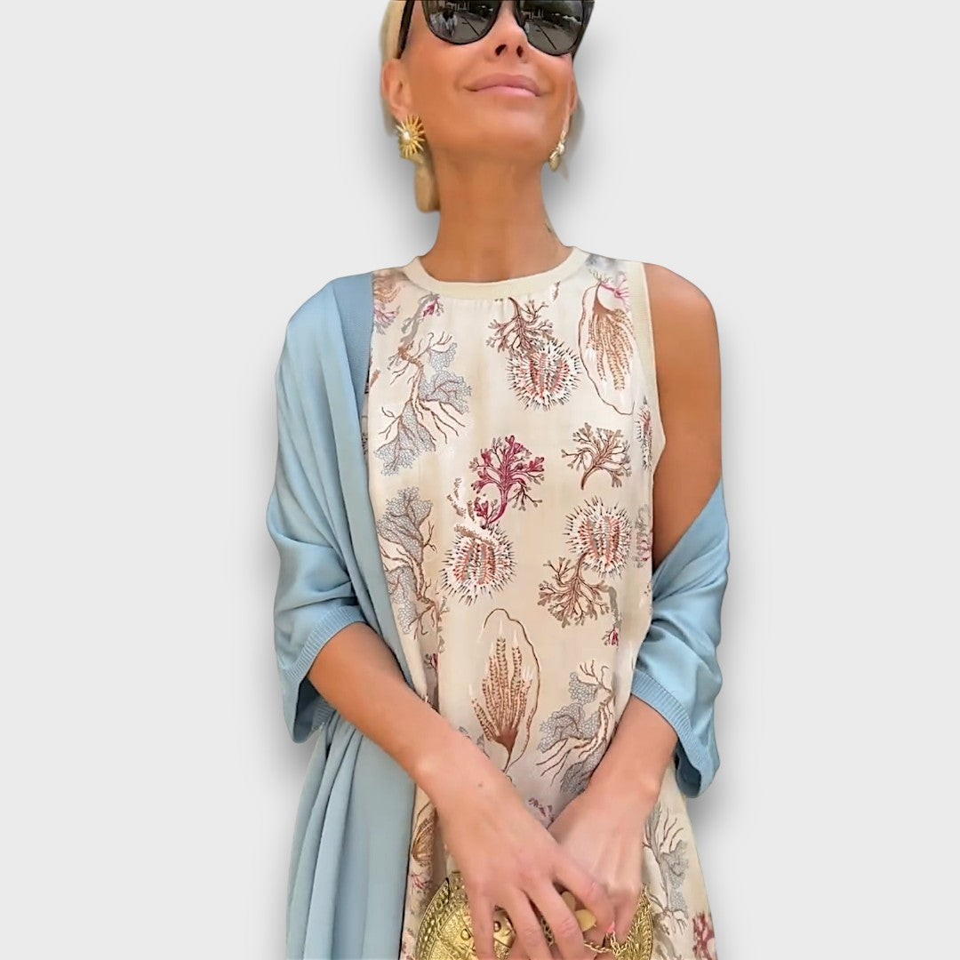 Elveria Maxi Dress with Cardigan