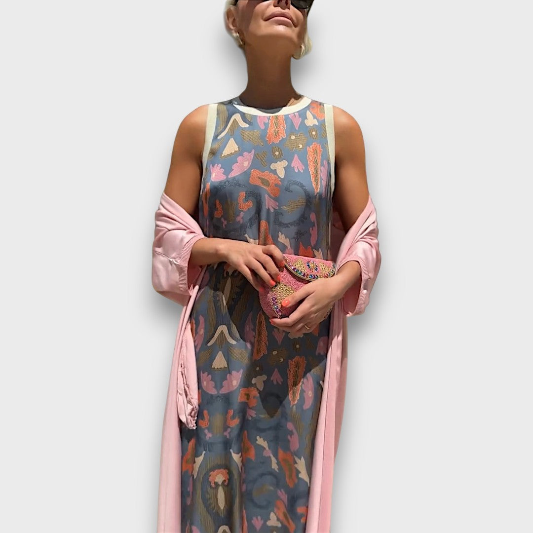 Elveria Maxi Dress with Cardigan