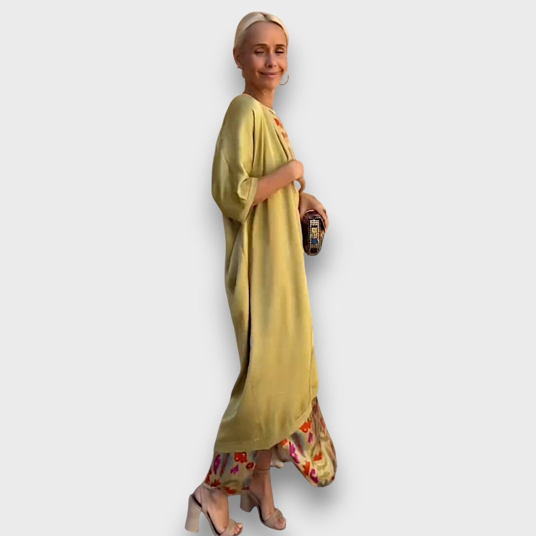 Elveria Maxi Dress with Cardigan