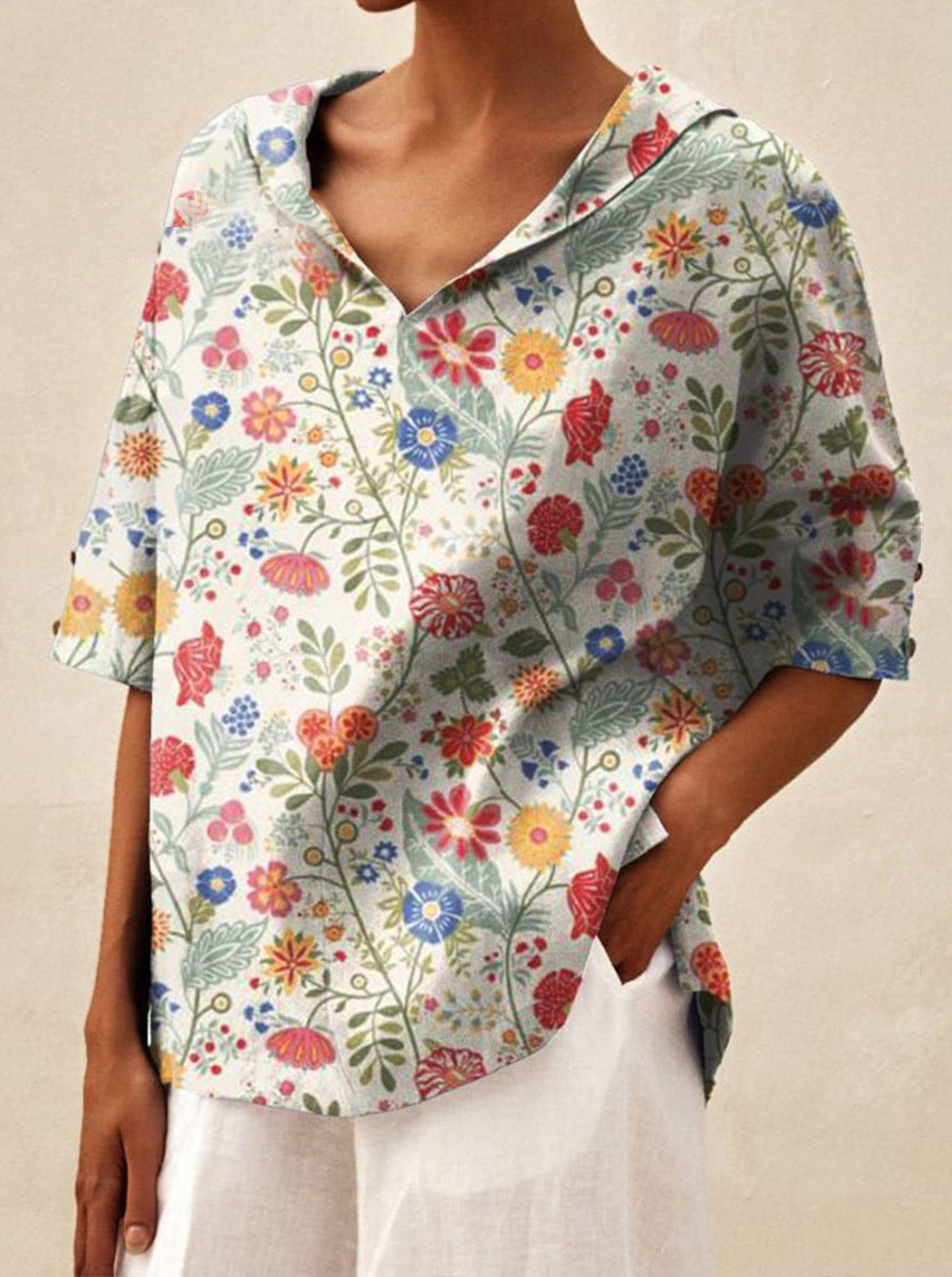 Andrea Light Floral Summer Top
