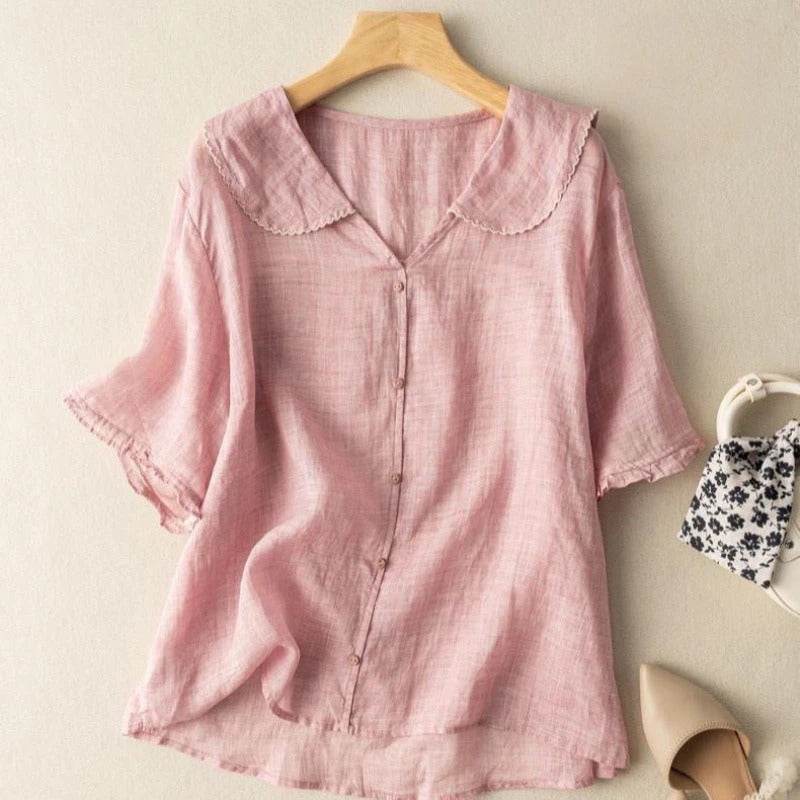Adèle Airy Linen Blouse